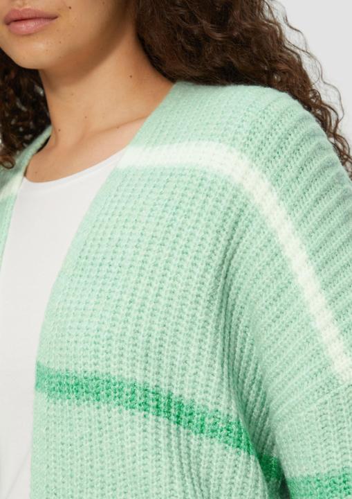 Produktbild S.Oliver Strickjacke Gestreifter Cardigan mit überschnittenen Schultern (44)