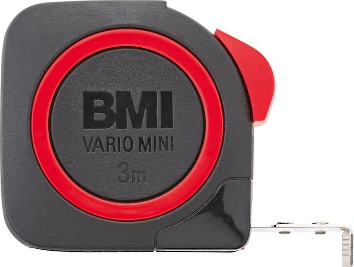 Immagine prodotto BMI Metro tascabile a rullo VARIO Mini Lunghezza 3 m Larghezza 10 mm mm/cm EG II ABS Automatico (mm, cm)