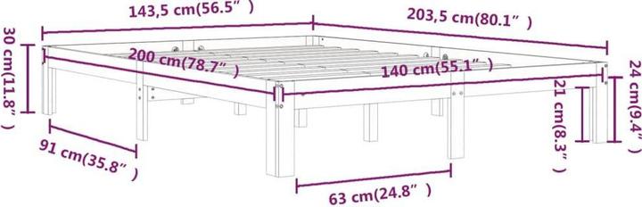 Actual product image vidaXL Bettrahmen (140 x 200 cm)