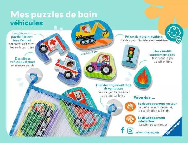 Immagine prodotto Ravensburger Play+ Mes puzzles de bain: véhicules (10 pezzi)