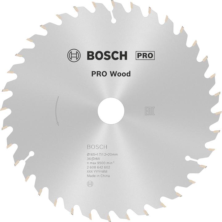 Actual product image Bosch Professional Zubehör PRO Wood circular saw blade, 165 x 1.7 x 20 mm