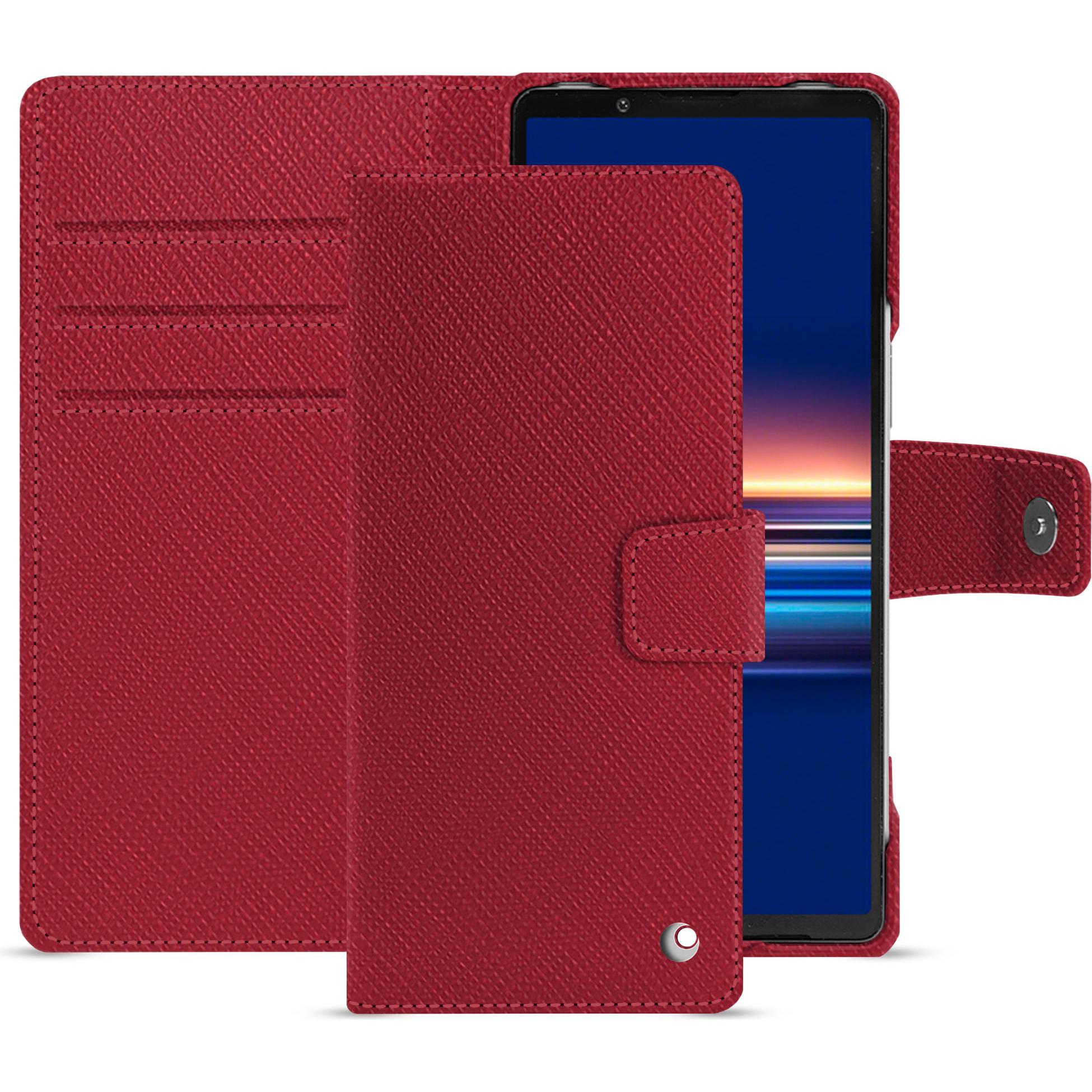 Noreve Lederschutzhülle Sony Xperia 5 V (Sony Xperia 5 V), Smartphone Hülle, Rot