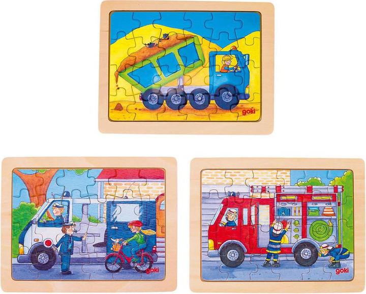 Produktbild Goki Einlegepuzzle Bei der Arbeit (24 Teile)