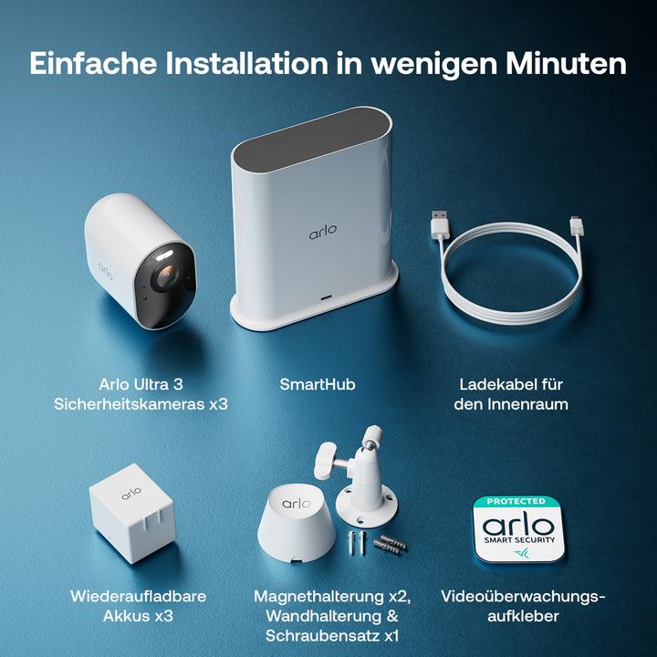 Image du produit Arlo ULTRA3 3-CAM KIT, ULTRA3, 3-CAM KIT (3840 x 2160 pixels)