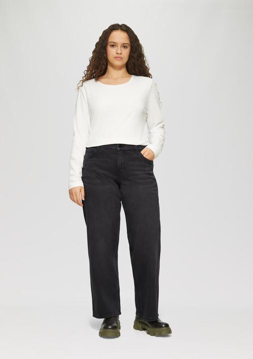 Produktbild S.Oliver Jeans-Hose Jeans / Straight Fit / Mid Rise / Straight Leg / mit Schmucksteinen (44)