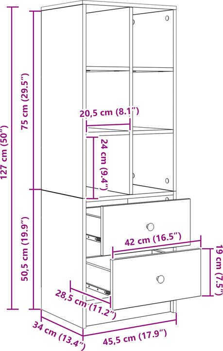 Image du produit vidaXL Étagère (45.50 x 34 x 127 cm)