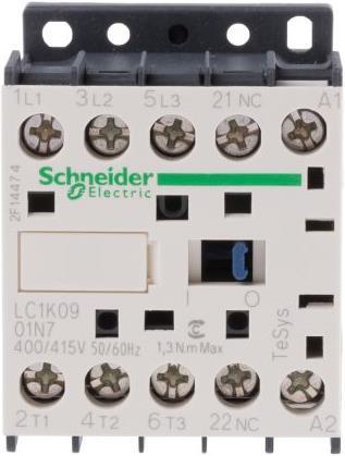 Actual product image Schneider Electric Contactor,Coil,3P,9A AC3 4kW 1NC 415Vac