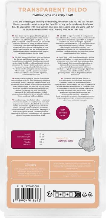 Actual product image Easytoys Jelly Dildo with Balls - 15 cm