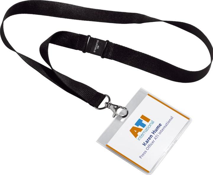 Actual product image Durable Name tag, with textile strap 20, 90 x 60 mm, black