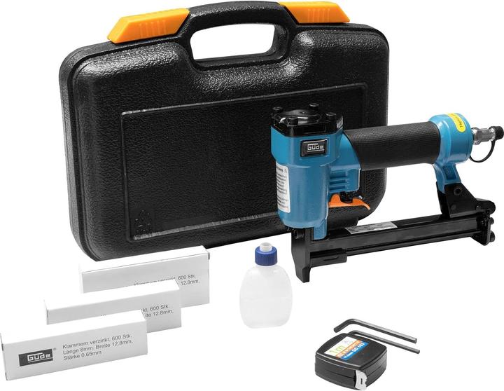 Actual product image Güde KN 14 Compressed air stapler IG 1/4" ( 40088 ) + 1800x staples + oil + safety goggles + case
