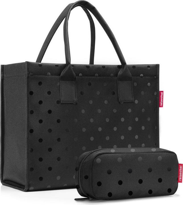 Actual product image reisenthel daily shopper glossy dots black Set2