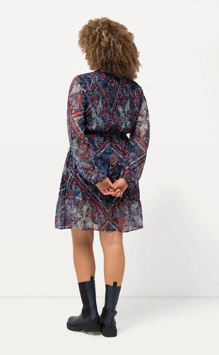 Immagine prodotto Ulla Popken Abito con design Paisley, scollo a tunica e maniche lunghe (42, 44)
