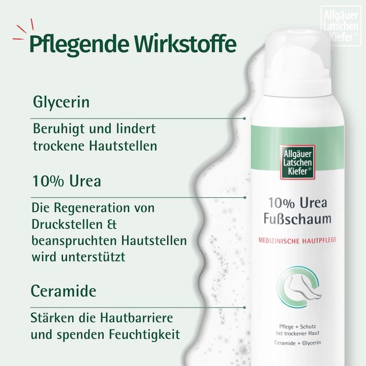 Immagine prodotto Dr. Theiss ALLGÄUER LATSCHENKIEFER 10% Urea Fussschaum, 150 ml Schaum (Deodorante per piedi e polvere, 150 ml)