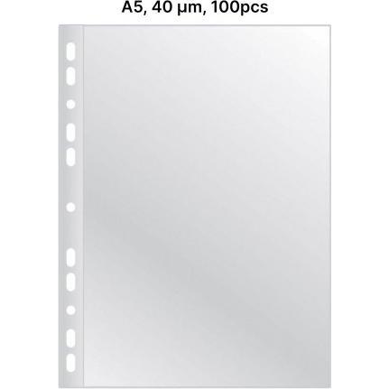 AD Class, Busta portadocumenti, TASCA PUNZONATA Cristal Clear A5 40 micr., busta 100 pz. (A5, 100 x)
