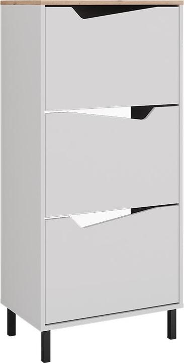 Produktbild Vicco Schuhkipper Marelle, Weiss/Artisan, 60 x 129.5 cm mit 3 Fächern (60 x 38 x 129.50 cm)