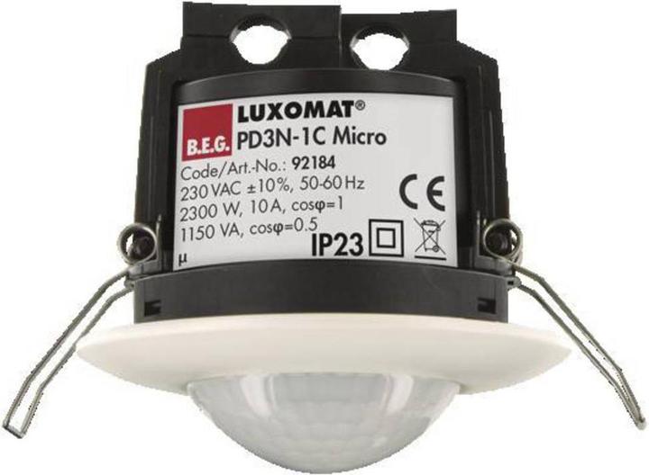Actual product image BEG Luxomat recessed presence detector 92184 PD3-1 C-DE Micro 360' white (6 m)