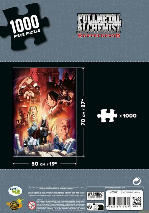 Actual product image Level 42 Fullmetal Alchemist: Brotherhood Puzzle Characters (1000 pieces) (1000 pieces)
