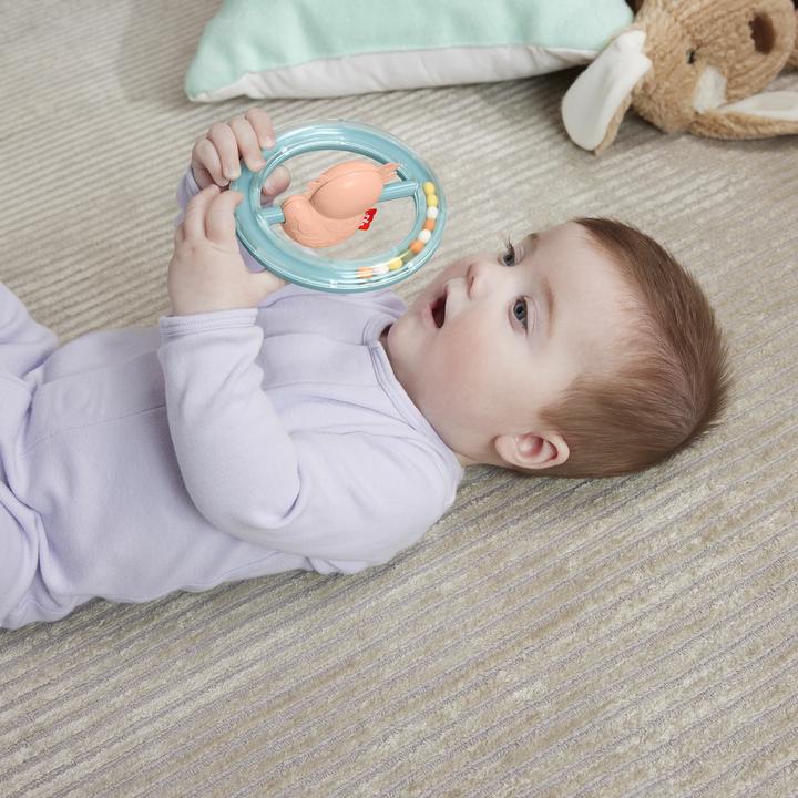 Actual product image Fisher-Price Toy collection for babies with animal motifs, teething ring, rattle and clacker toy for newborns