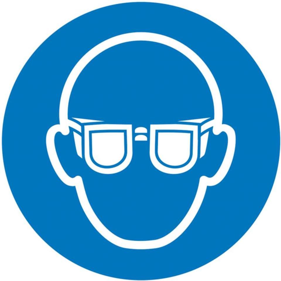 SafetyMarking, Sicherheitskennzeichnung, Gebotsschild Augenschutz benutzen