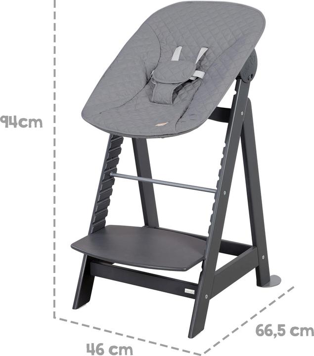 Produktbild Roba Treppenhochstuhl Set 2in1 Born Up Anthrazit (Hochstuhl)