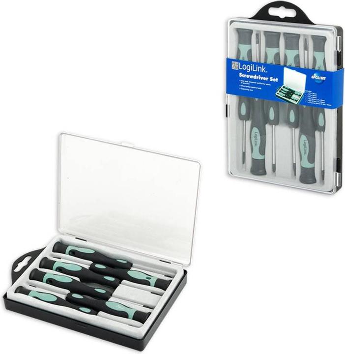 Actual product image LogiLink 6-piece screwdriver set 1x T5/T6/T7/ x 50mm each, 2x slot, 1x cross (Port, Cross recess, Hexagon socket round)