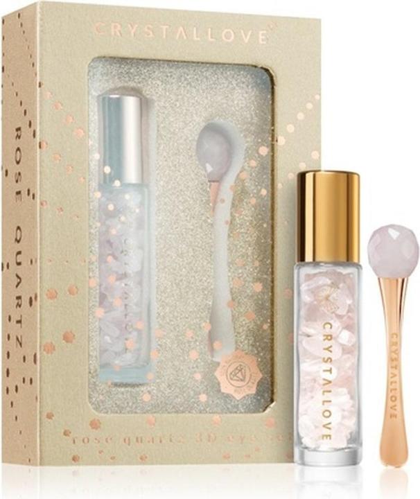 Crystallove Golden Rose Quartz 3D Eye Set - Beauty Skincare Augenpflege