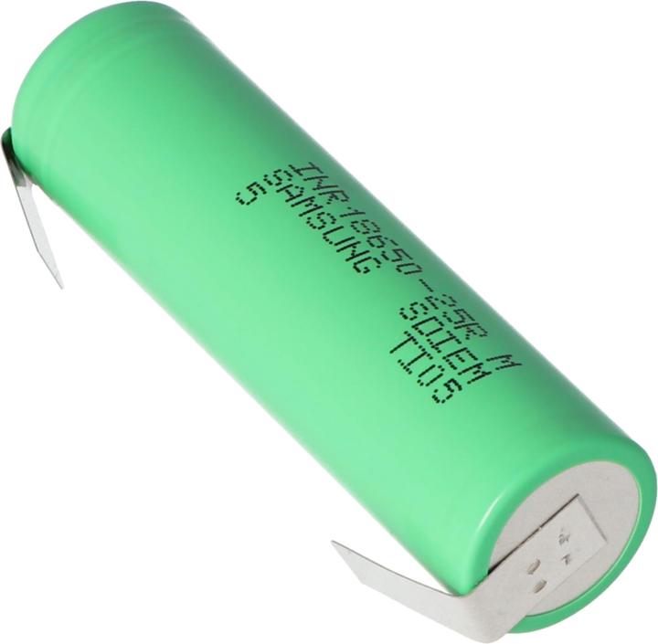 Actual product image Samsung Akku INR18650-25R ungeschützt mit Lötfahne U Form (1 pcs., 18650, 2500 mAh)