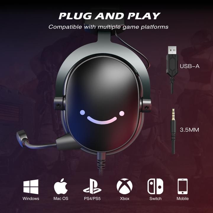 Produktbild Fifine H9 black 3.5MM + USB dual connector headphone for gaming, streaming, recording (Kabelgebunden)
