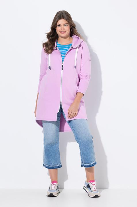 Produktbild Laurasøn Sweatjacke, lang geschnitten, Kapuze, Taillen-Tunnelzug hinten, Langarm (40)