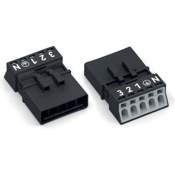 50x Wago 890-215, Elektronikkabel + Stecker, Schwarz