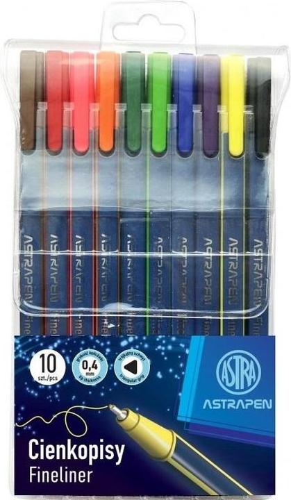 Astra Dreieckige Fineliner 0,4 mm, 10 ASTRA-Farben (ASTRA-Farben, 10x)