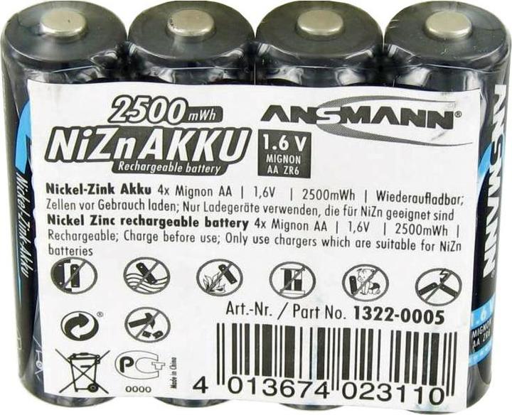 Image du produit Ansmann Pile NiZN (4 pcs, AA, 1500 mAh)