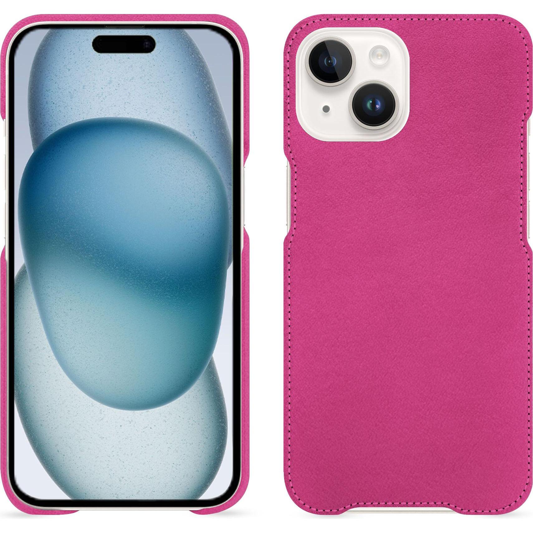 Noreve Lederschutzhülle (Apple iPhone 15), Smartphone Hülle, Rosa