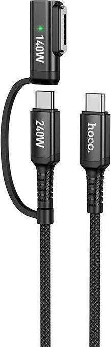 Image du produit Hoco Cable Cable 2in1 USB C to USB C / Mag3 240W 1,8 m U142 black (1.80 m, 240 W)