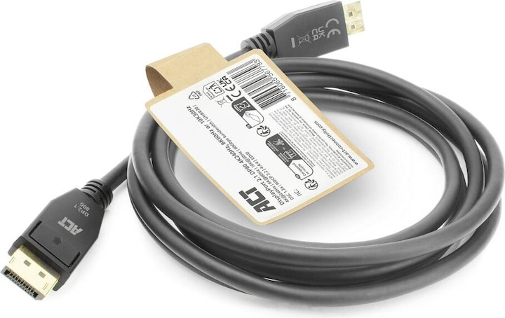 Produktbild 2 meters 4K@240Hz, 8K@60Hz or 10K@30Hz DisplayPort 2.1 cable, DP80 UHBR20 (2 m, DisplayPort)