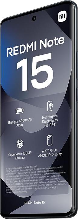Immagine prodotto Xiaomi REDMI Note 15 (256 GB, Nero, Nero, 6.77", Doppia SIM, 4G)