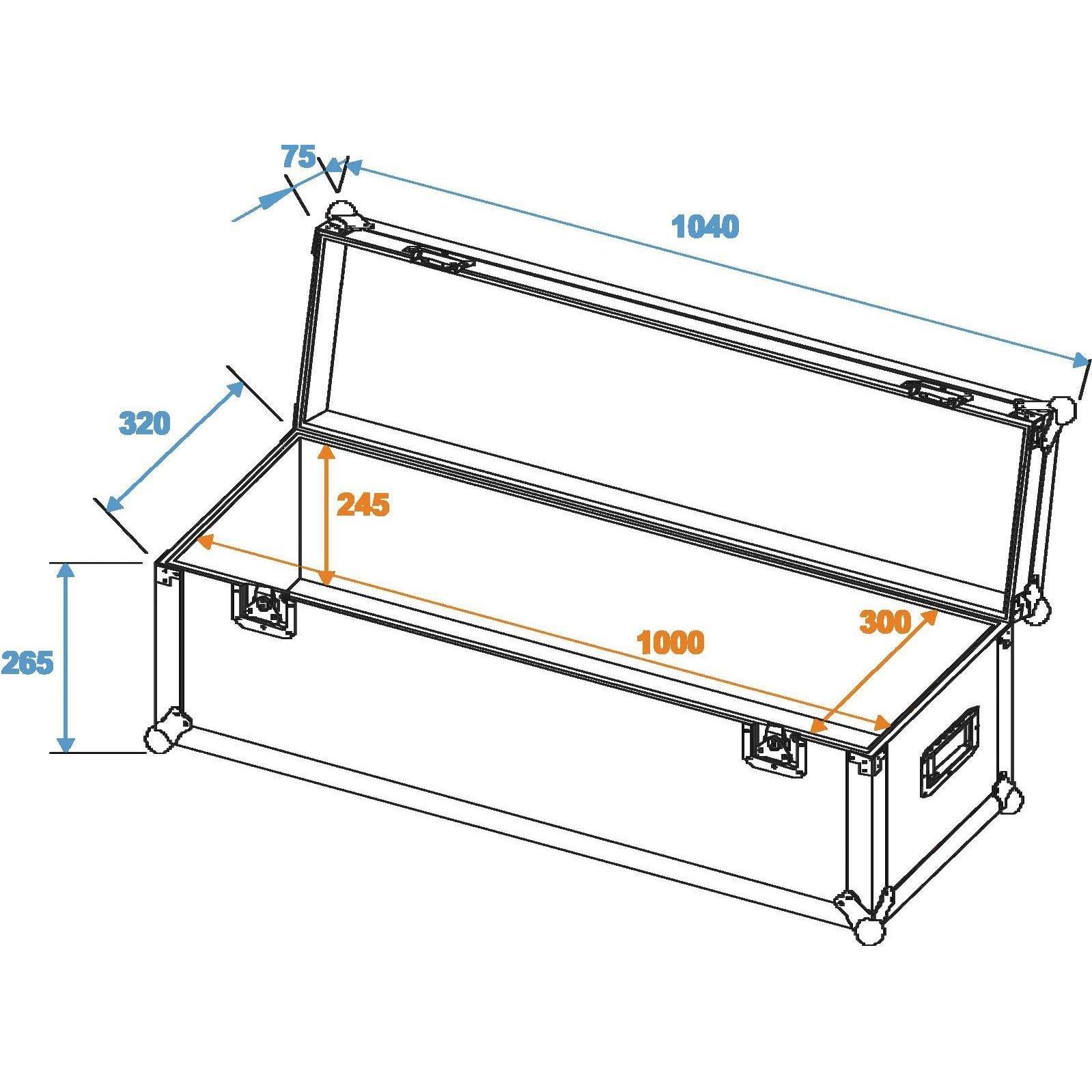 Thumbnail - Roadinger Universal-Case Profi 100x30x30cm (Universal), Audio Racks + Cases, Braun
