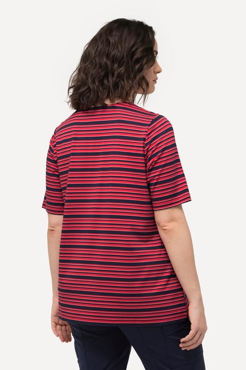 Produktbild Ulla Popken T-Shirt, Ringel, Classic, V-Ausschnitt, Halbarm (56)