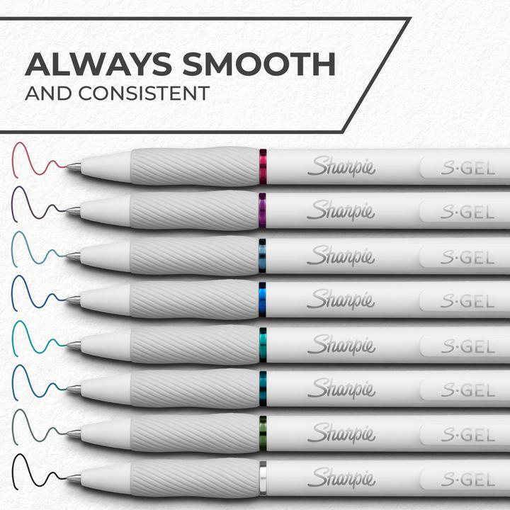 Produktbild Sharpie Gelpen S-Gel 0,7 blister sort ass farver (8) (Mehrfarbig, 8 x)