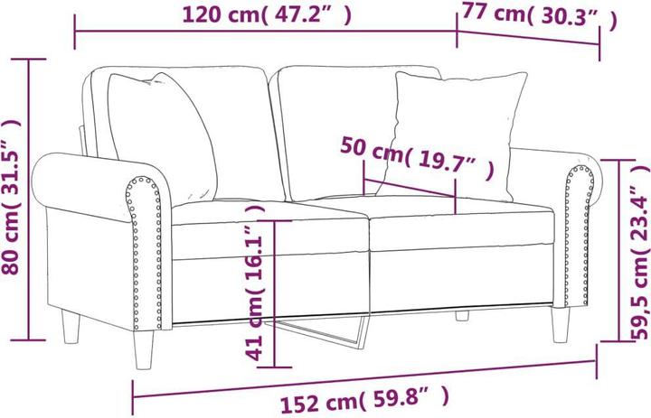 Actual product image vidaXL 10-tlg. Garten-Lounge-Set mit Kissen (2 person sofa)