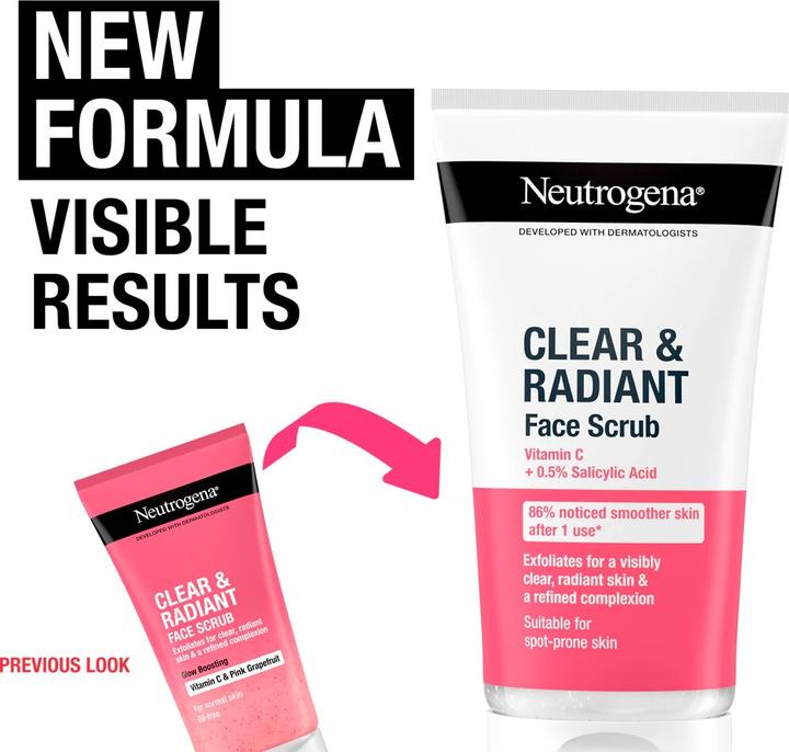 Actual product image Neutrogena Clear & Radiant Face Scrub - 150 Ml (Cleansing scrub, 150 ml)