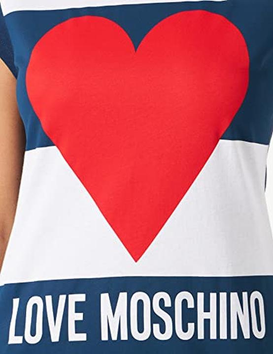Image du produit Love Moschino Robe ajustée ligne A manches courtes imprimée coeur et logo (42)