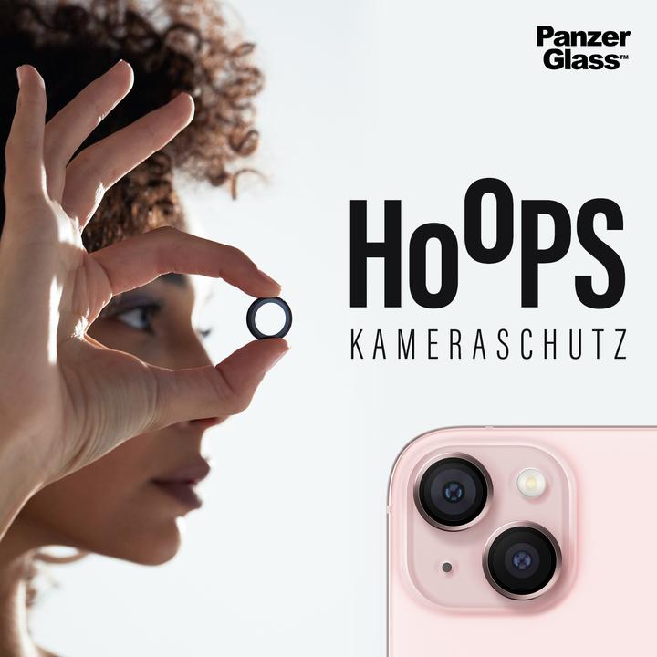 Immagine prodotto PanzerGlass Protezione dell'obiettivo della fotocamera Hoops (1 Pezzo/i, Apple iPhone 15, Apple iPhone 15 Plus)