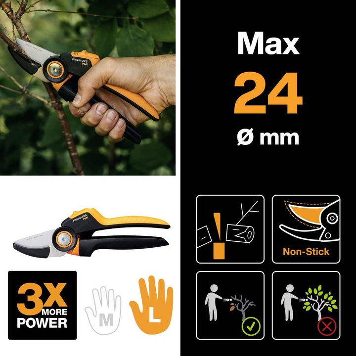 Produktbild Fiskars X-series Amboss-Gartenschere L P941