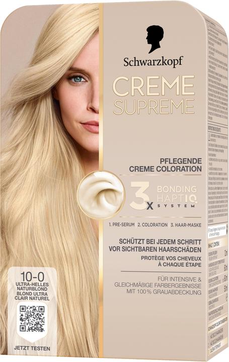 Produktbild Schwarzkopf Creme Supreme Creme Supreme Coloration 10-0 Ultra-Helles Naturblond (10-0 Ultra Helles Naturblond)