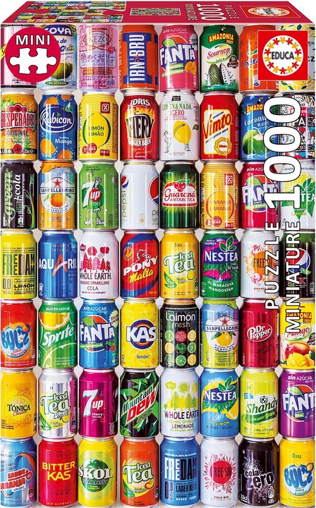 Actual product image Educa Drink cans miniature puzzle (1000 pieces)