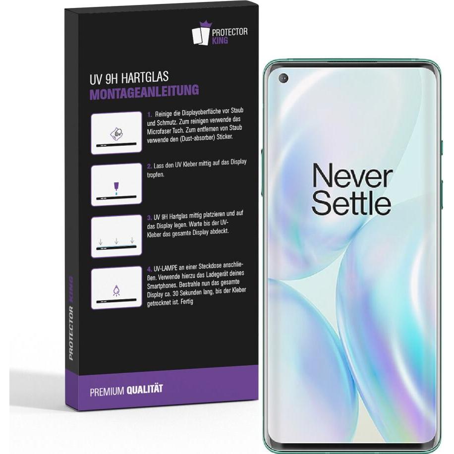 Thumbnail - Protectorking 2x UV Liquid Echtes Tempered 9H Panzerhartglas 3D KLAR (2 Stück, Oneplus 8), Smartphone Schutzfolie