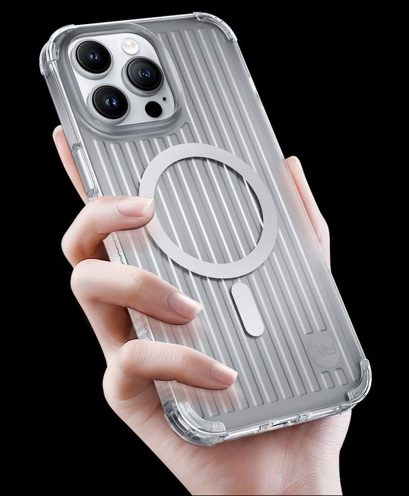 Produktbild Kingxbar PQY Exit Series Magnethülle für iPhone 14 Plus MagSafe Silber (Apple iPhone 14 Plus)