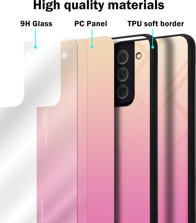 Productafbeelding Cadorabo TPU 2 Kleuren Glazen Hoesje (Samsung Galaxy S22+)