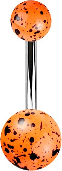 Immagine prodotto Star Piercing Banana argento con due palline di colore arancione (senza ottone, Acciaio chirurgico 316L, Materiale sintetico)